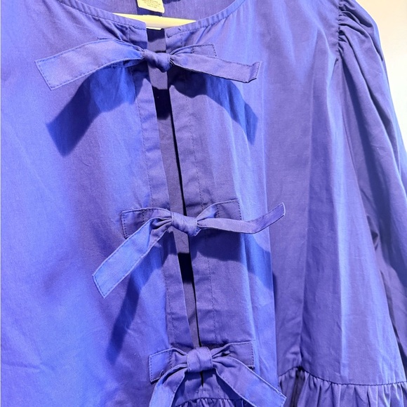 Vibrant Blue Women’s  Dress with Bow Details - Picture 5 of 11